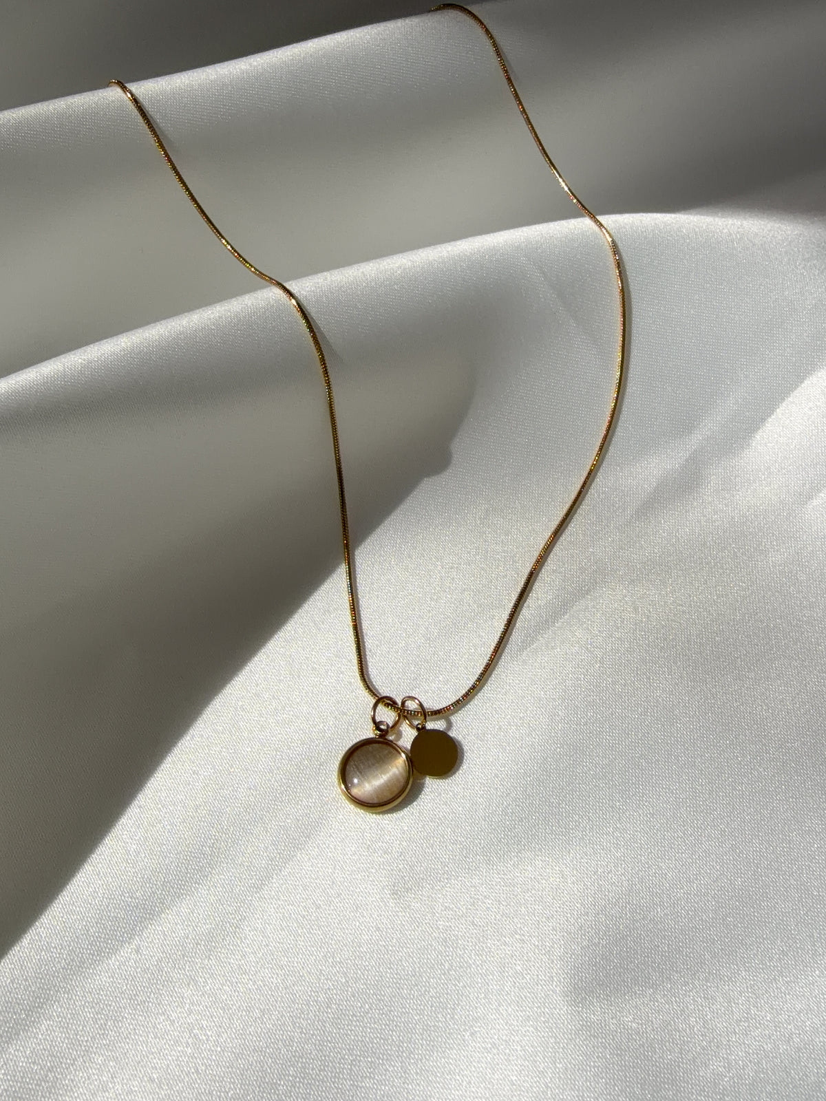 Luna Cat's Eye Charm Necklace