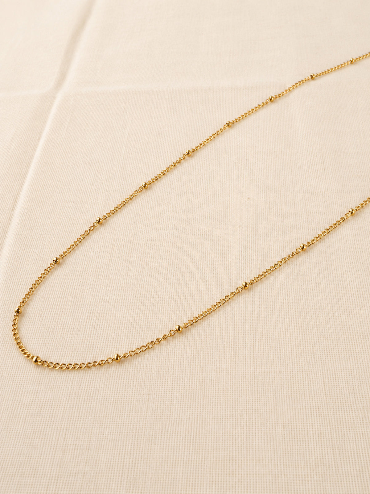 Minimal Beaded Chain Necklace