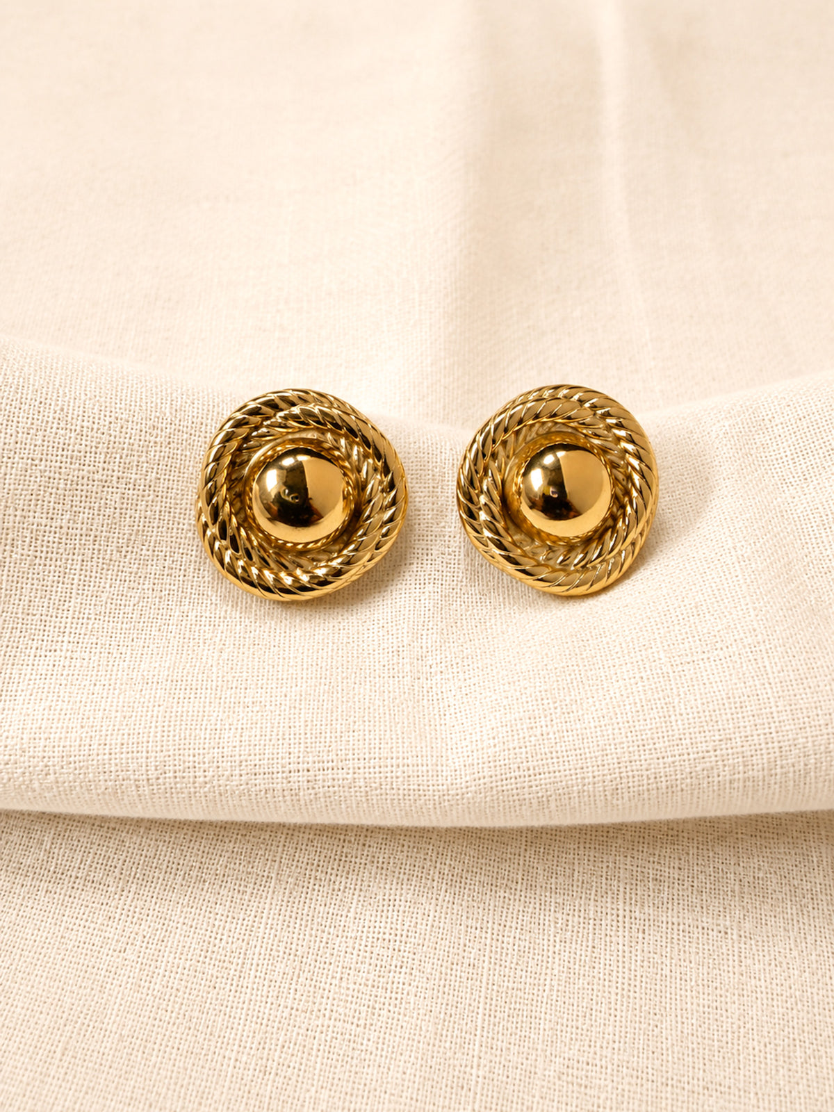Sabine Textured Dome Earrings