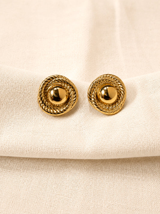 Sabine Textured Dome Earrings