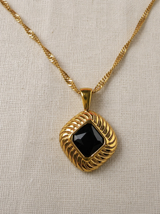 Noir Rhombus Pendant Necklace