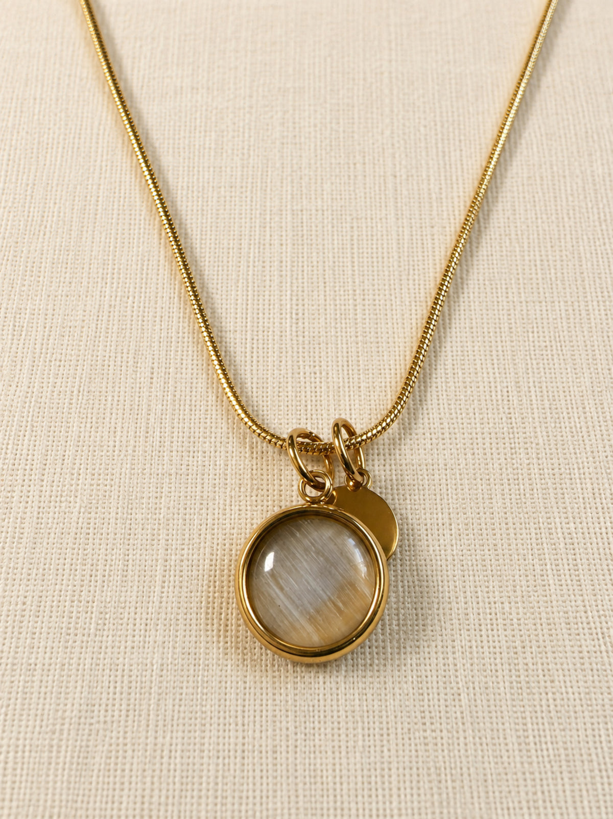 Luna Cat's Eye Charm Necklace