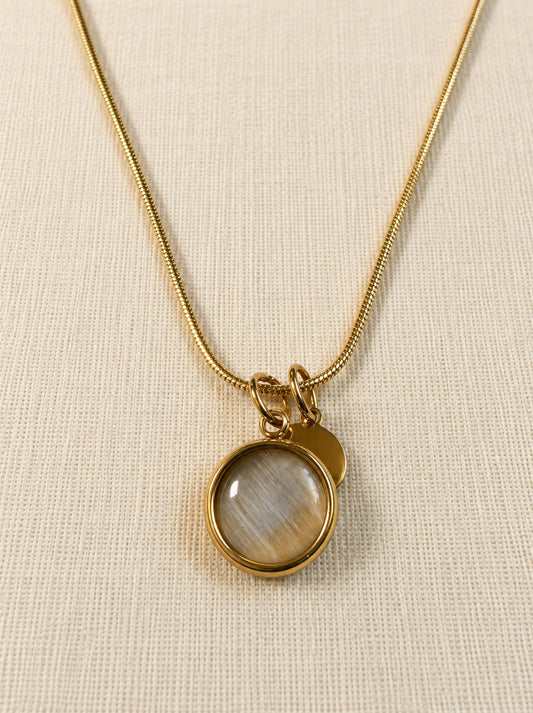 Luna Cat's Eye Charm Necklace