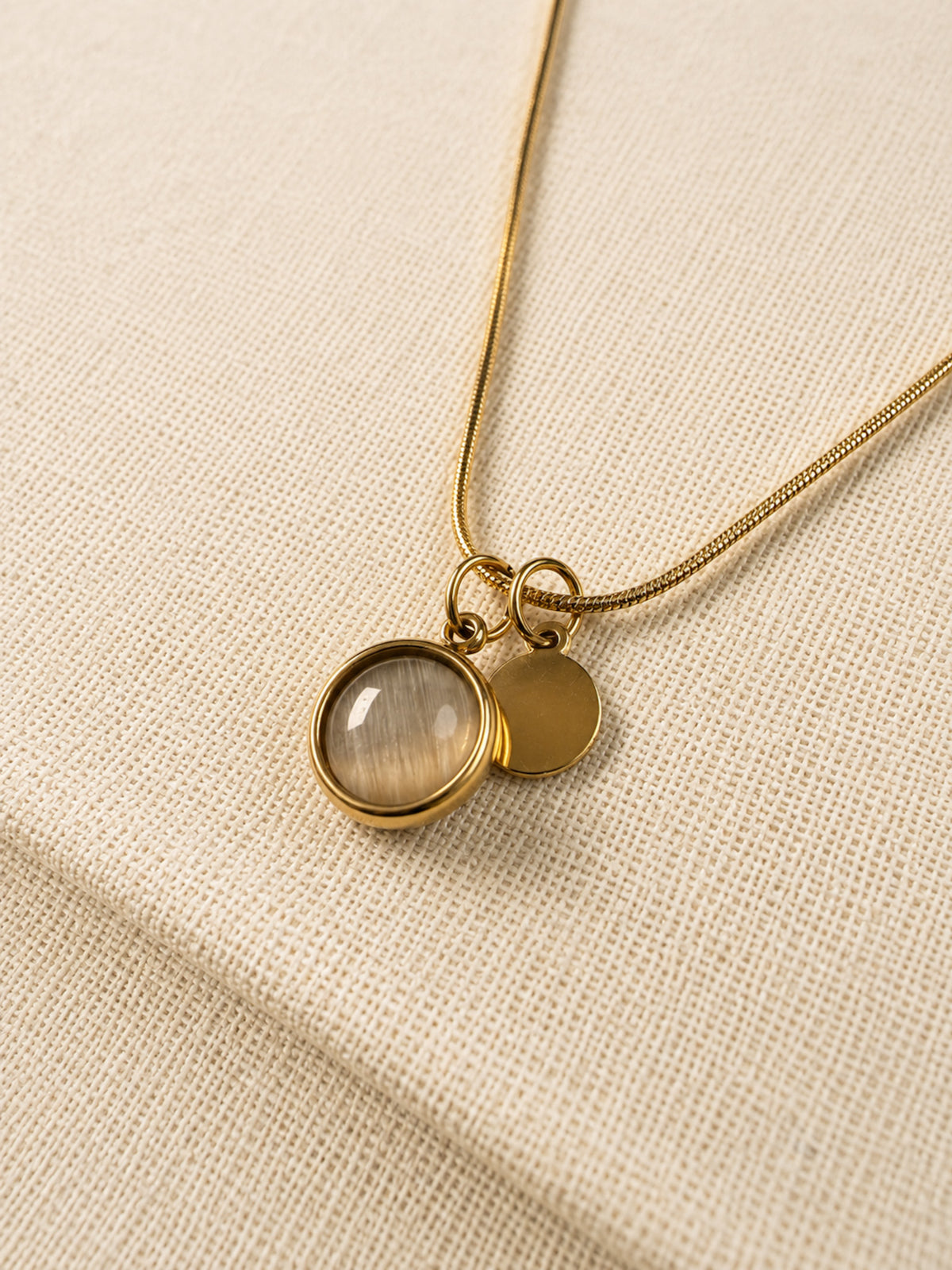 Luna Cat's Eye Charm Necklace
