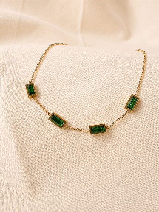 Emerald Line Zircon Bracelet