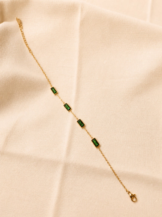 Emerald Line Zircon Bracelet