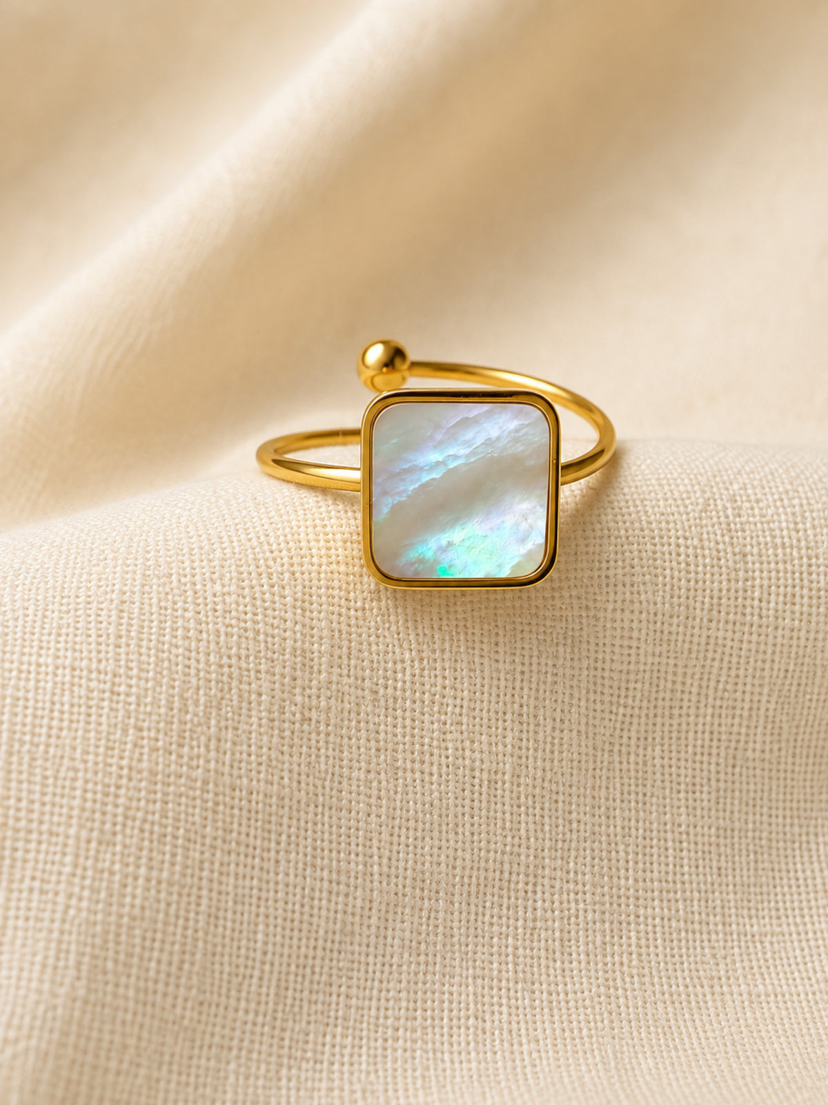 Lumé Square Inlay Open Ring
