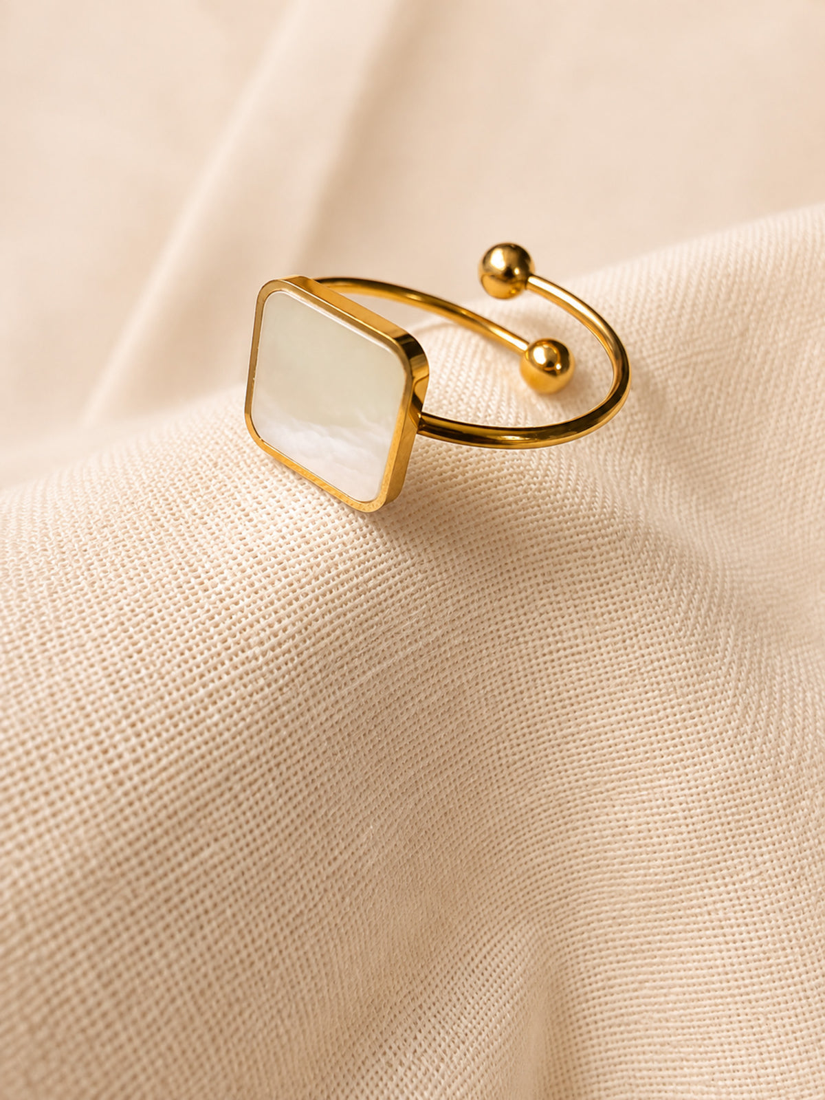 Lumé Square Inlay Open Ring