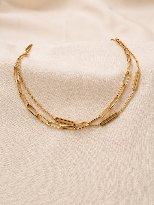Seraphine Layered Paperclip Bracelet