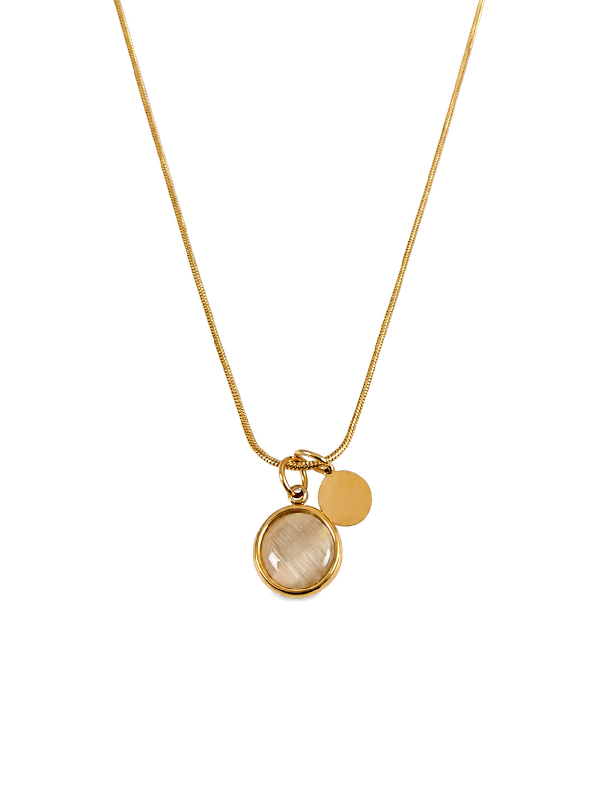 Luna Cat's Eye Charm Necklace