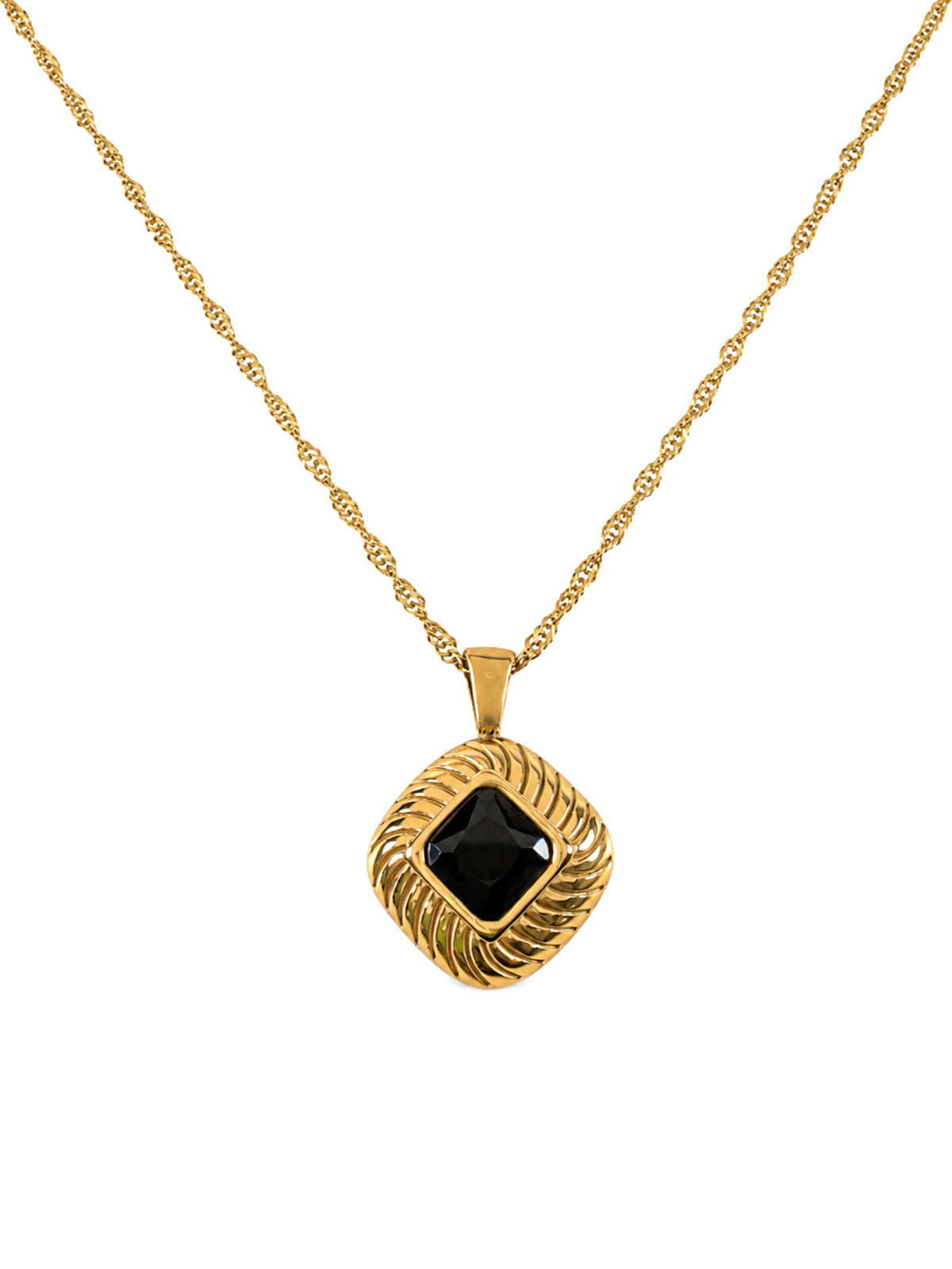 Noir Rhombus Pendant Necklace